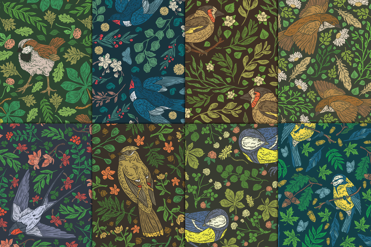 Small Urban Birds Patterns Small Urban Birds Patterns