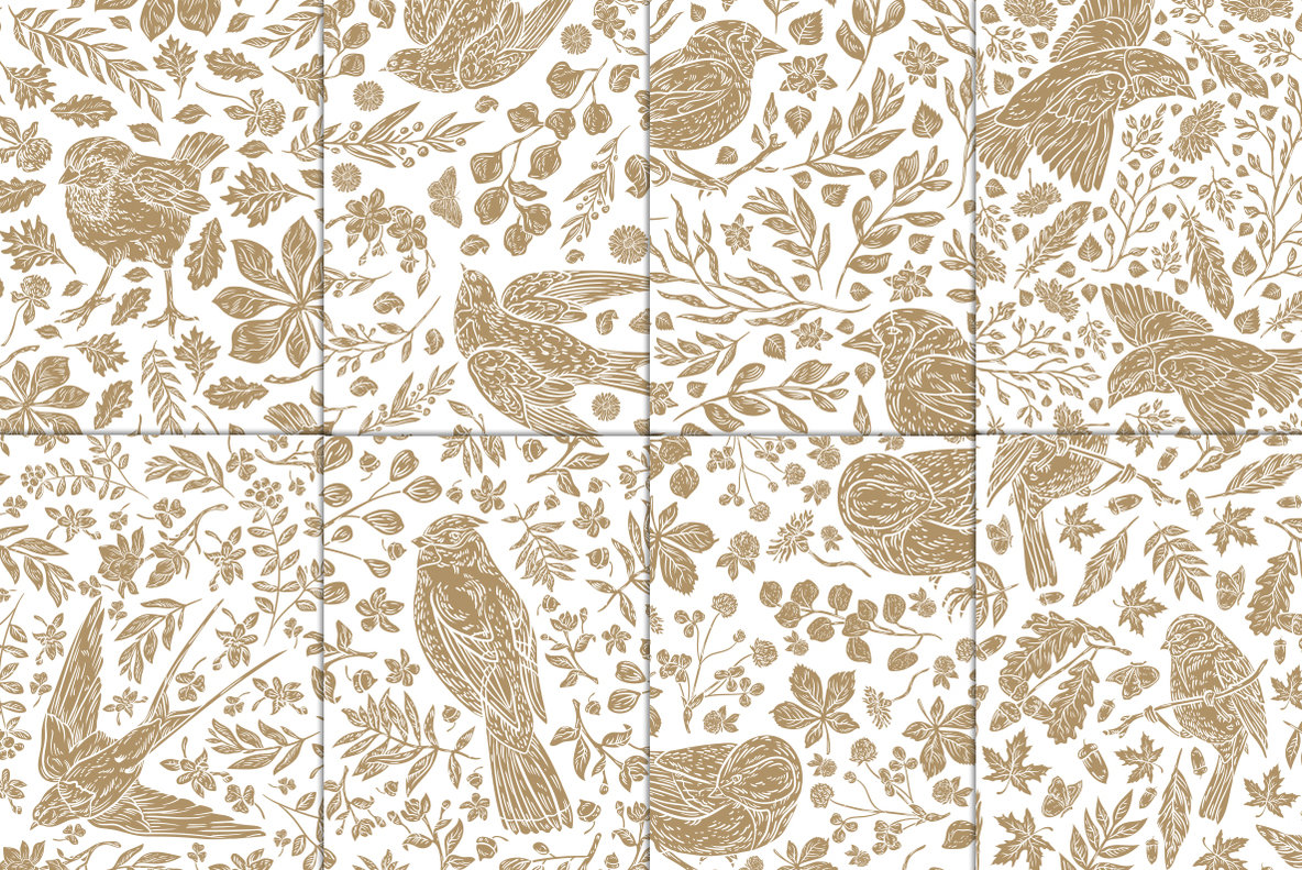 Small Urban Birds Patterns Small Urban Birds Patterns