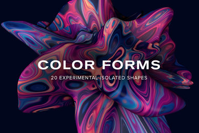Color Forms   20 Experimental Isolated Shapes