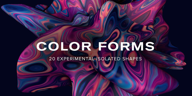 Color Forms   20 Experimental Isolated Shapes
