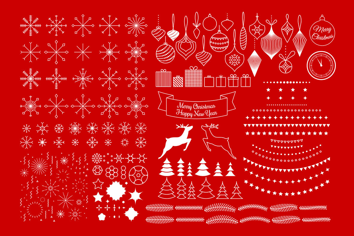 Merry Christmas and Happy New Year Set Merry Christmas and Happy New Year Set