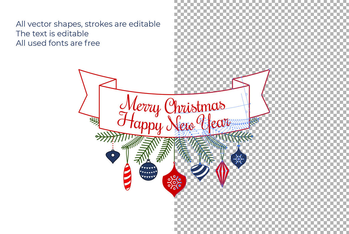 Merry Christmas and Happy New Year Set Merry Christmas and Happy New Year Set