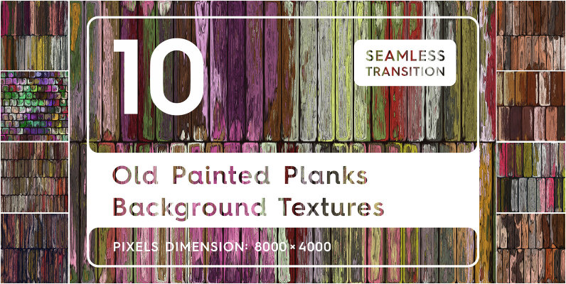 10 Old Painted Planks Background Textures