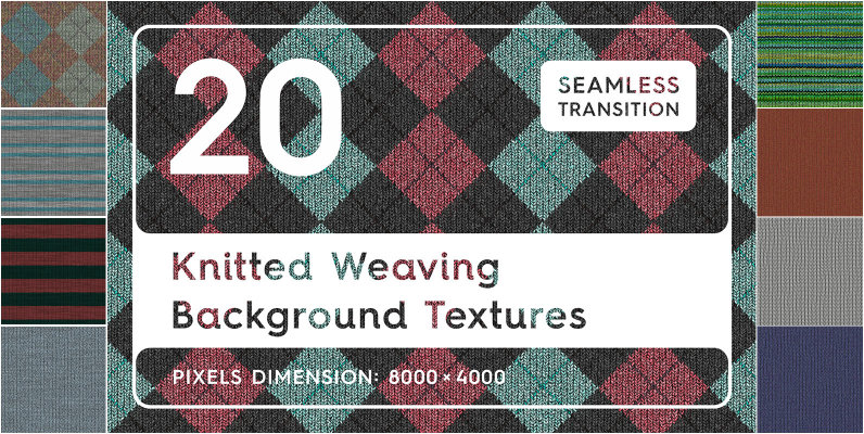 20 Knitted Weaving Background Textures