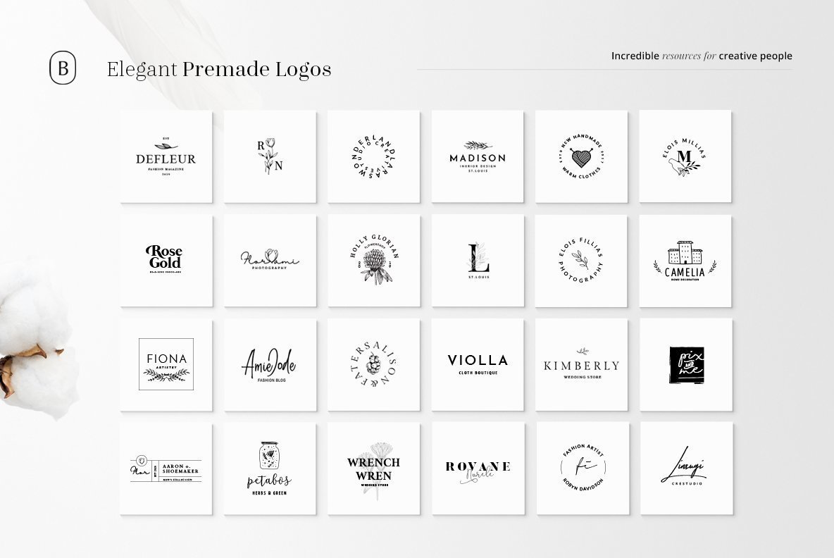 130 Elegant Premade Logos Bundle 130 Elegant Premade Logos Bundle