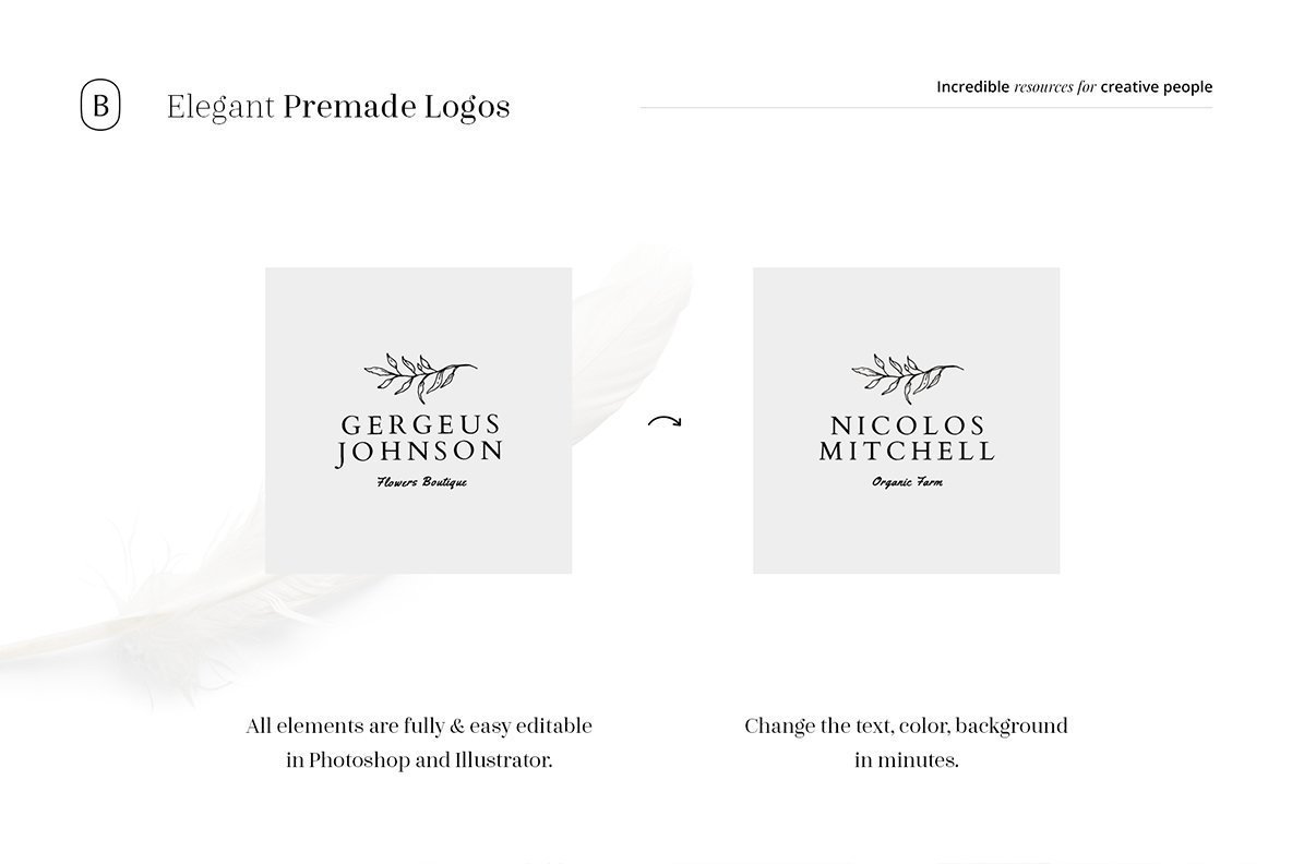 130 Elegant Premade Logos Bundle 130 Elegant Premade Logos Bundle