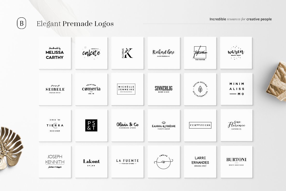 130 Elegant Premade Logos Bundle 130 Elegant Premade Logos Bundle
