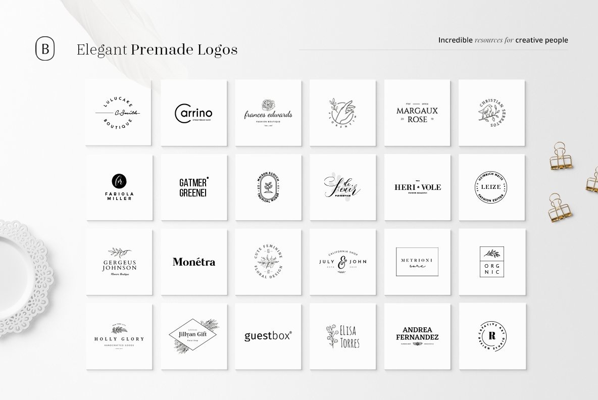130 Elegant Premade Logos Bundle 130 Elegant Premade Logos Bundle
