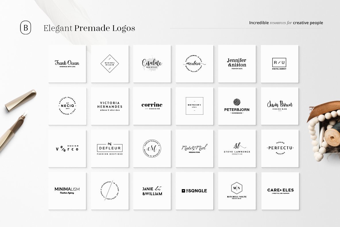 130 Elegant Premade Logos Bundle 130 Elegant Premade Logos Bundle