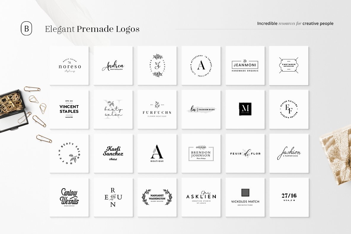 130 Elegant Premade Logos Bundle 130 Elegant Premade Logos Bundle