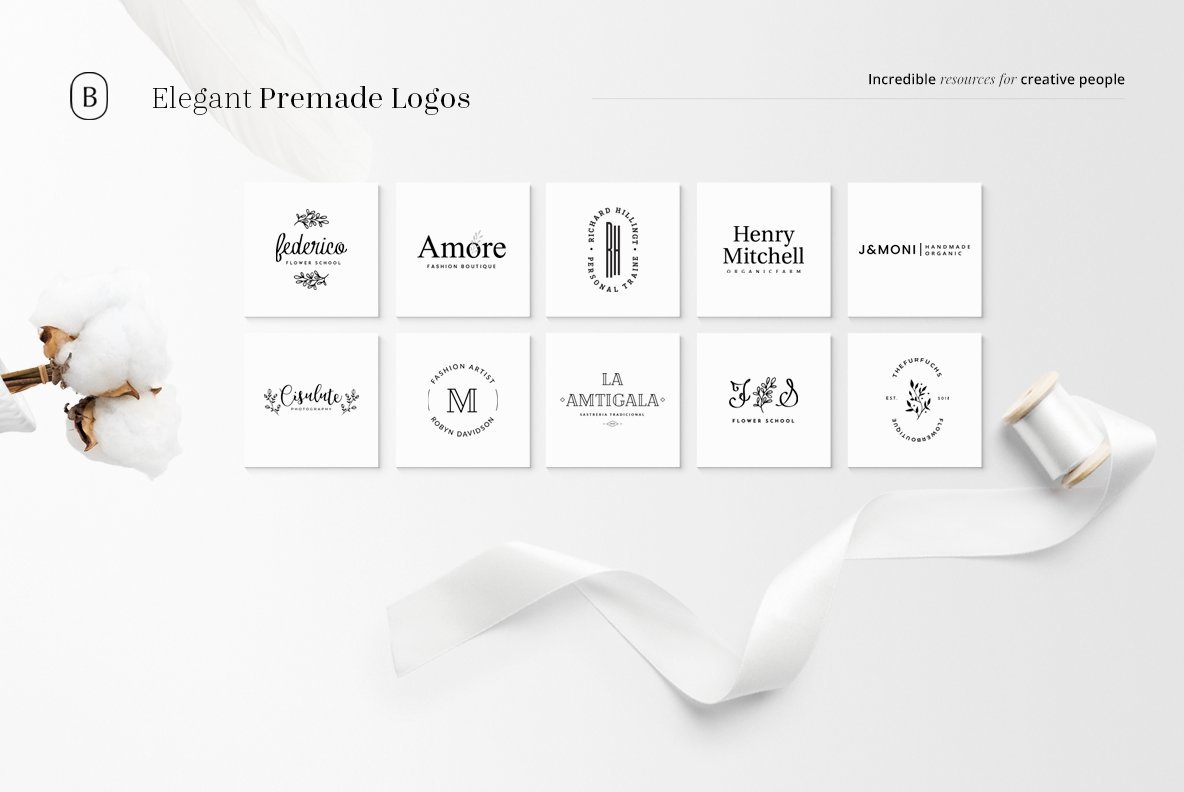 130 Elegant Premade Logos Bundle 130 Elegant Premade Logos Bundle