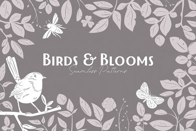 Birds  Blooms Seamless Patterns