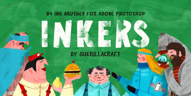 Inkers   84 Ink Brushes for Adobe Photoshop