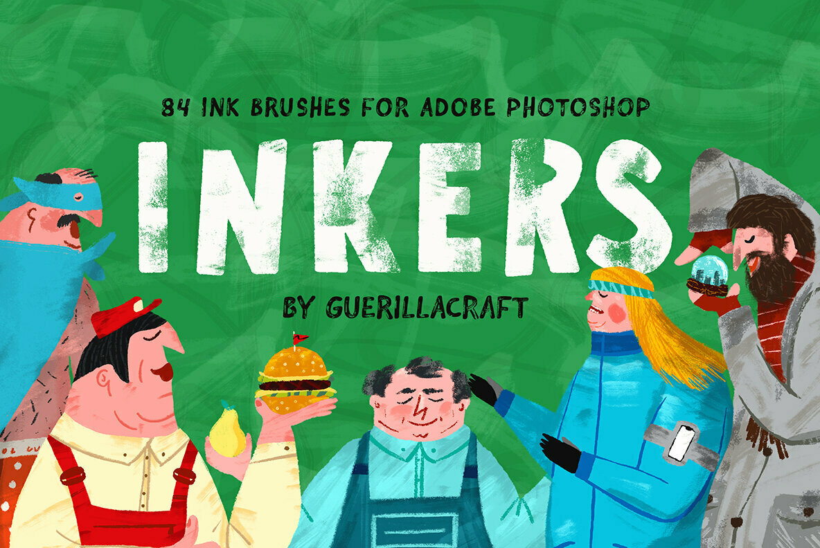 Inkers 84 Ink Brushes for Adobe Photoshop Inkers 84 Ink Brushes for Adobe Photoshop