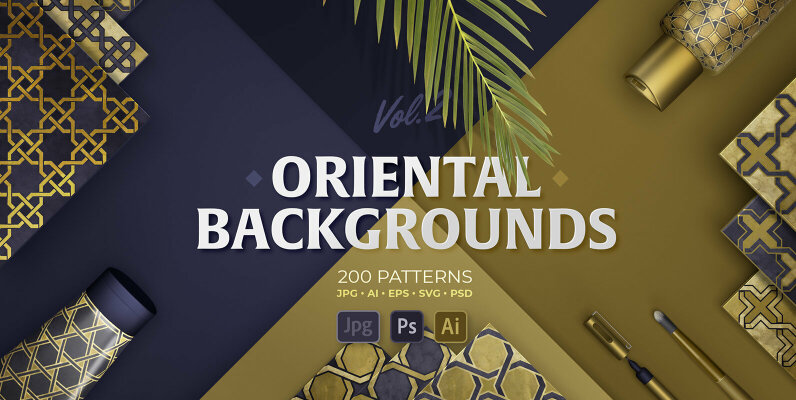 Oriental Backgrounds     200 Decorative Patterns