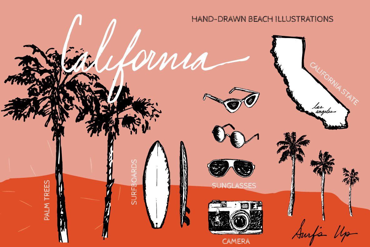 Los Angeles Illustrations and Patterns 6