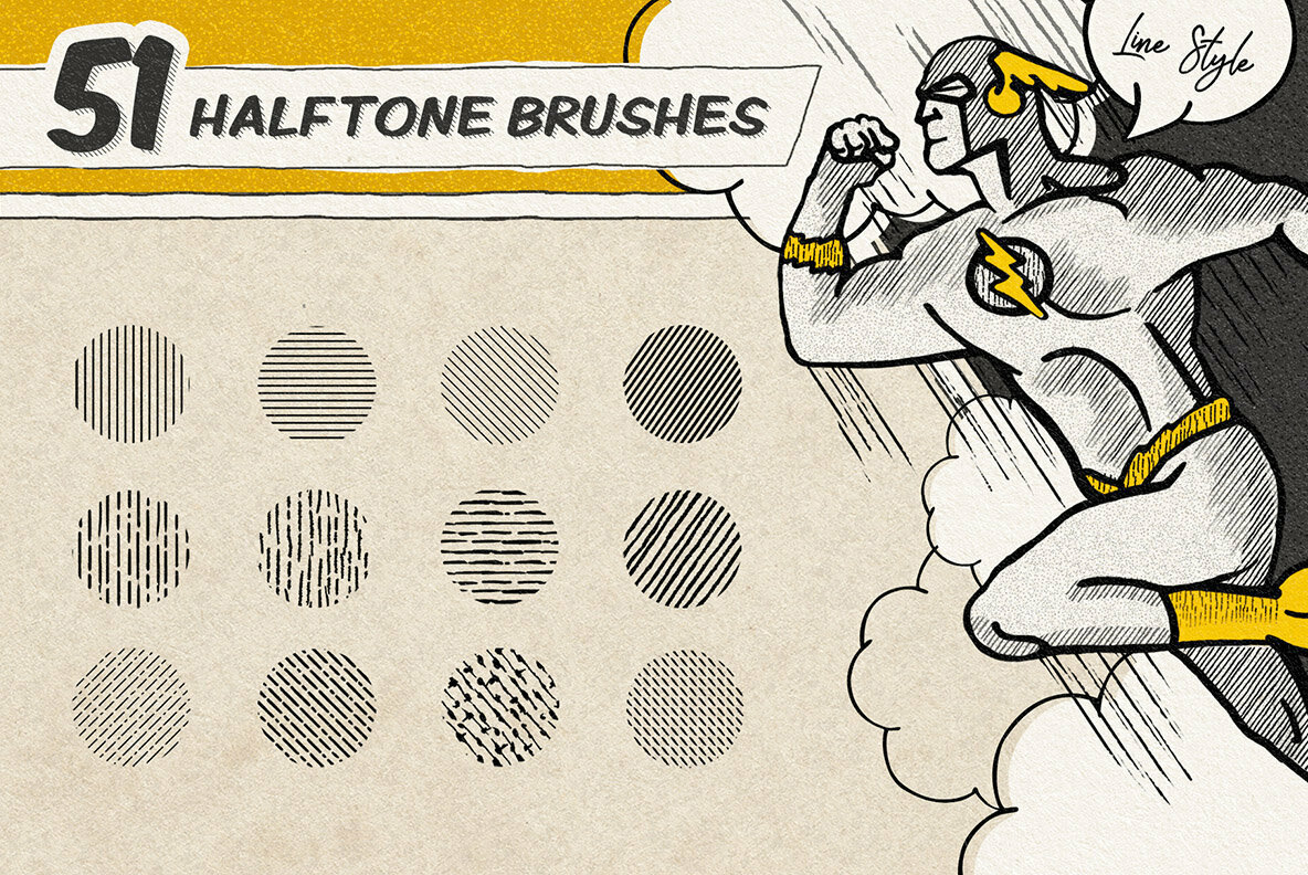 Vintage Comic Book Halftone Brushes 5