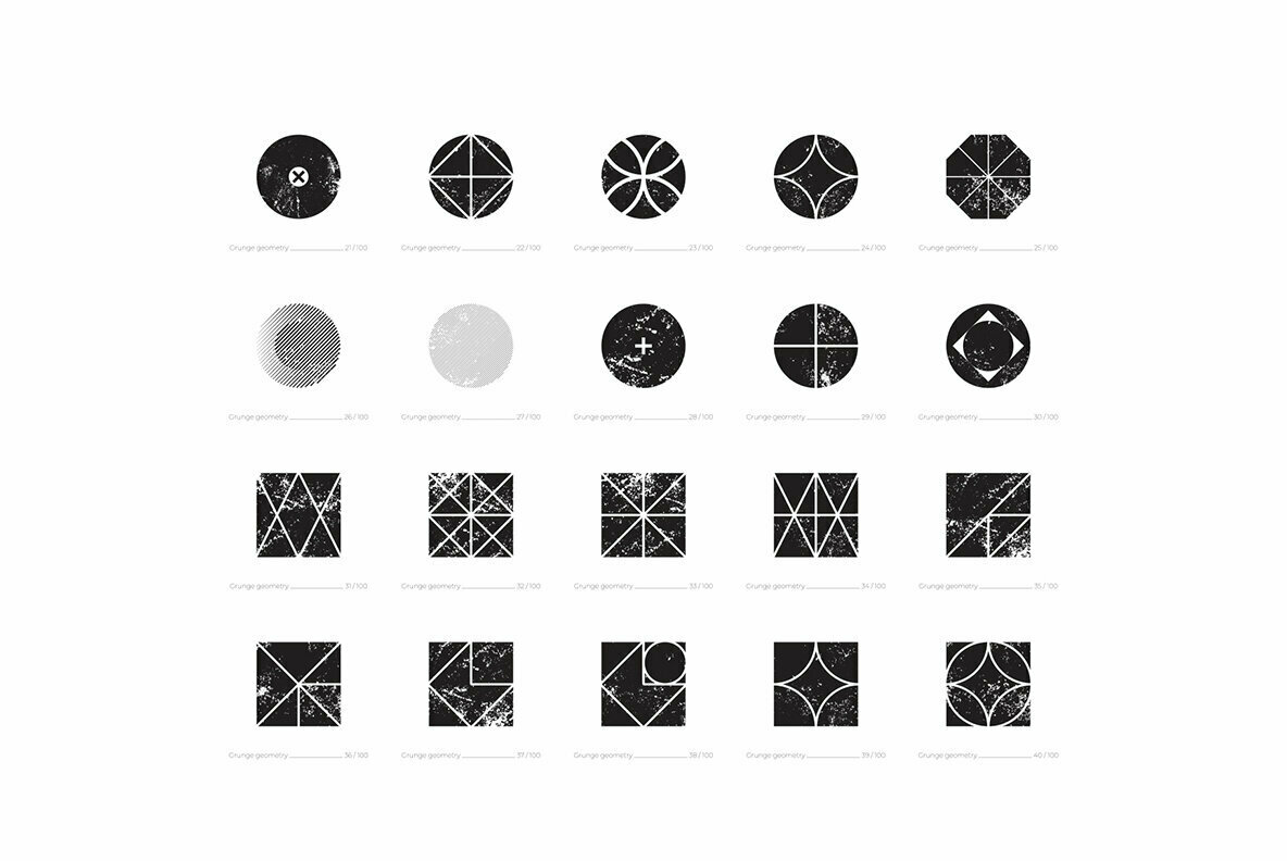 100 Grunge Geometry Shapes 100 Grunge Geometry Shapes