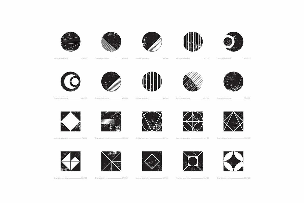 100 Grunge Geometry Shapes 100 Grunge Geometry Shapes