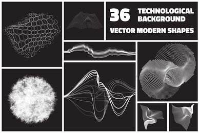 36 Technological Vector Shapes