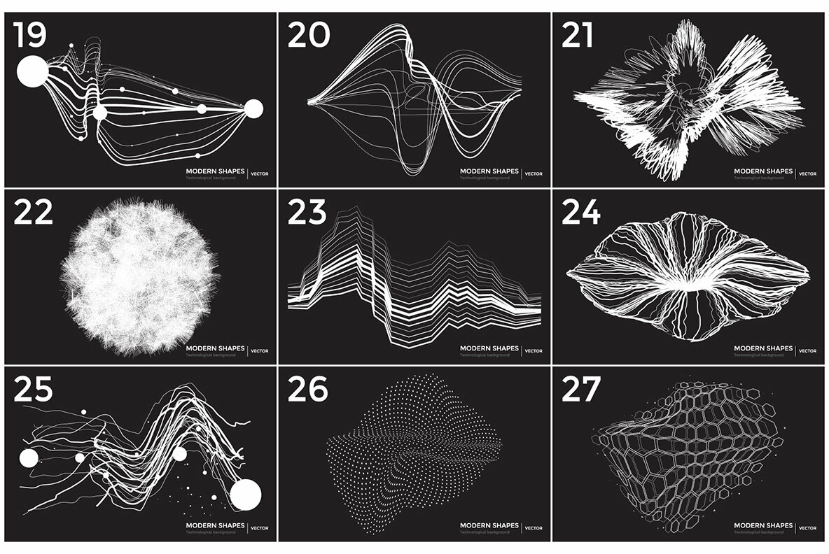 36 Technological Vector Shapes 36 Technological Vector Shapes
