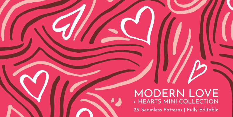 Modern Love Seamless Patterns