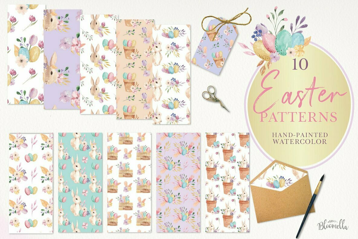 Easter Bunny Egg Watercolor Package 2