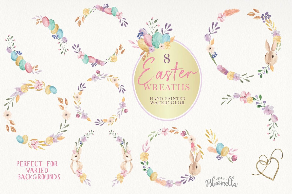 Easter Bunny Egg Watercolor Package 6