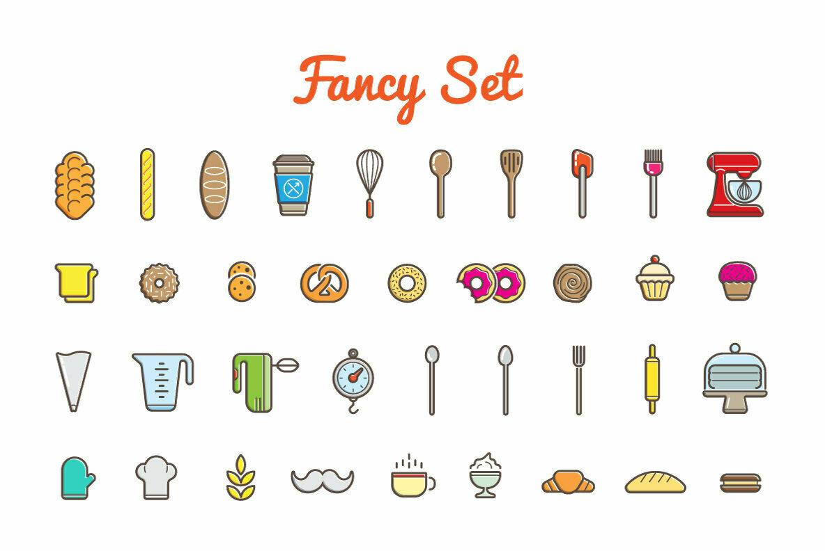 Awesome Bakery Icons and Signs Set 2