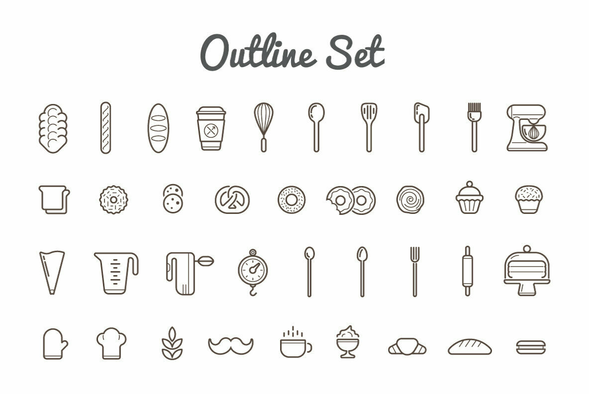 Awesome Bakery Icons and Signs Set 3
