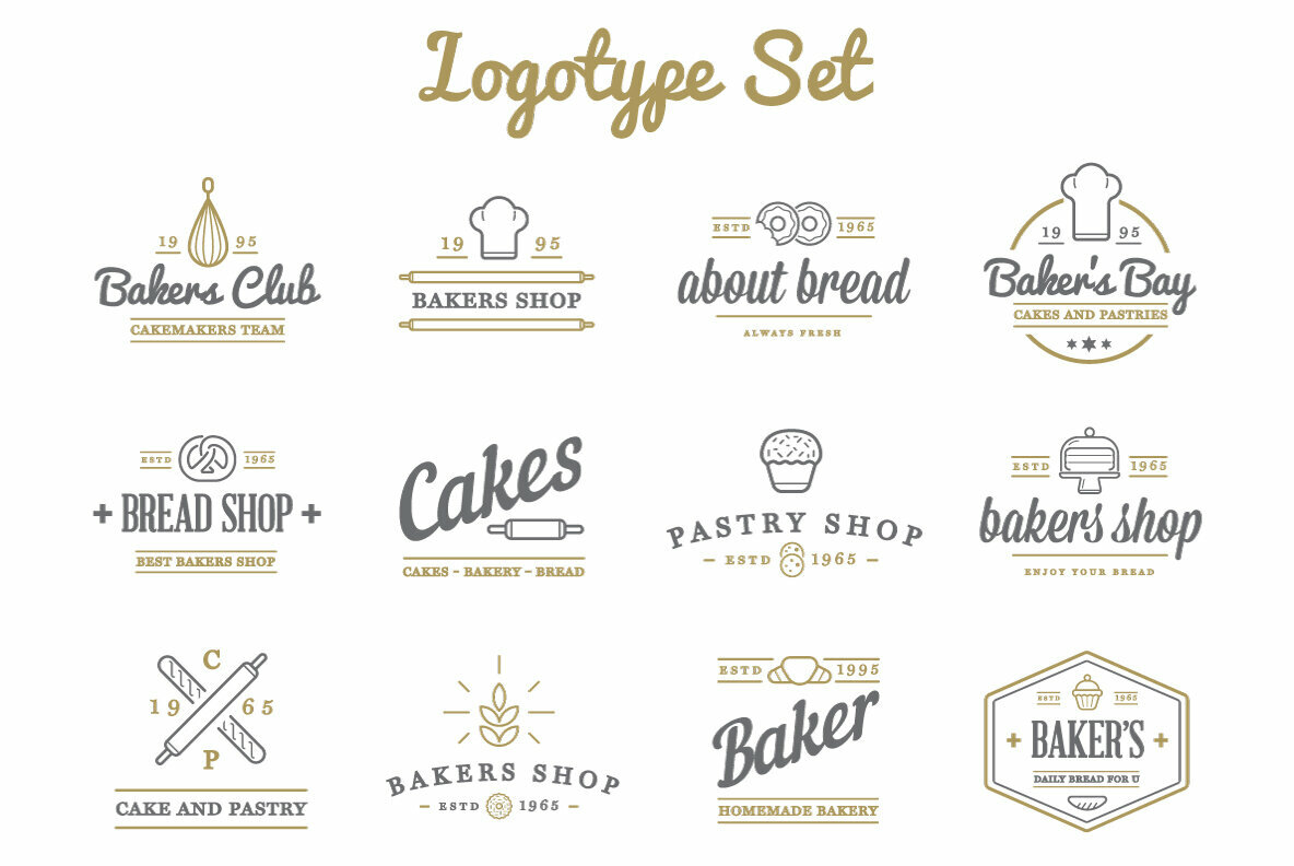Awesome Bakery Icons and Signs Set 4