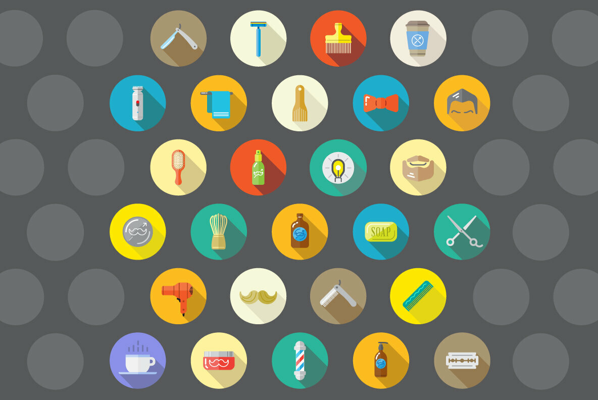 Awesome 27 Barber Shop Flat Icons in Vector 5