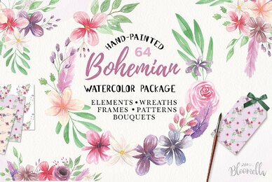 Bohemian Watercolor Package