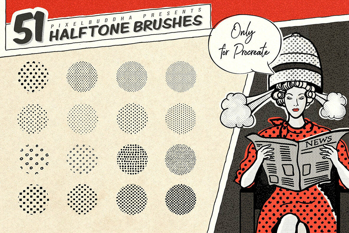 Vintage Comic Procreate Brushes Vintage Comic Procreate Brushes