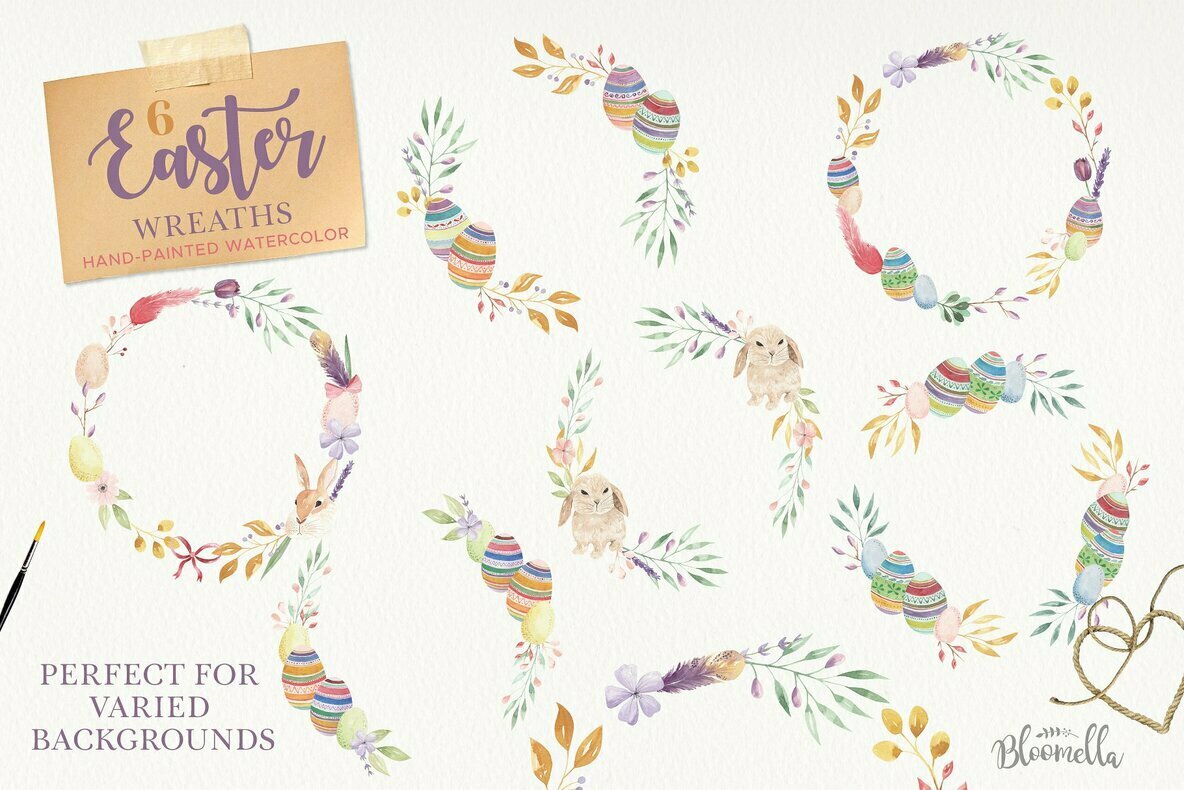 Easter Eggs Flowers and Spring Floral Clipart Package Easter Eggs Flowers and Spring Floral Clipart Package
