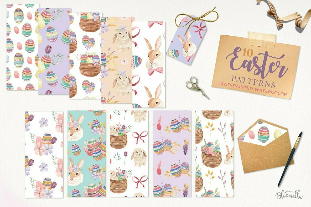 Easter Eggs Flowers and Spring Floral Clipart Package Easter Eggs Flowers and Spring Floral Clipart Package
