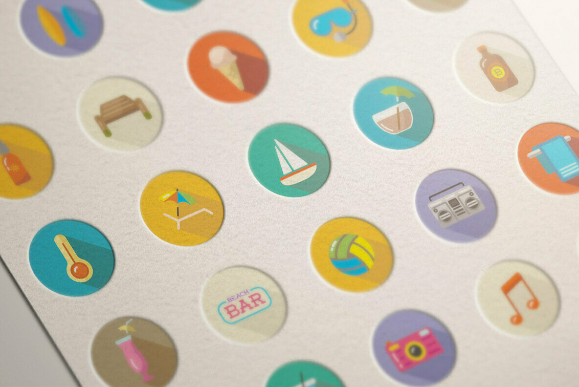 Awesome 35 Beach Flat Icons in Vector 3