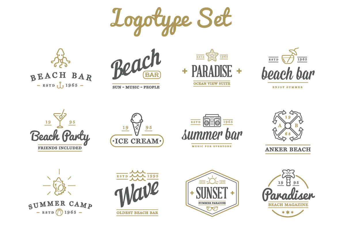 Awesome Summer Beach Icons and Signs Set 4
