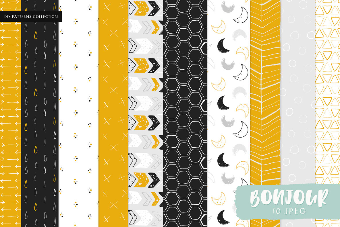 DIY Hand Drawn Seamless Patterns DIY Hand Drawn Seamless Patterns