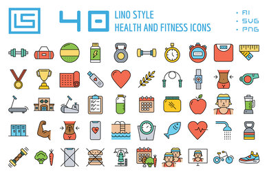 40 Health and Fitness Icons