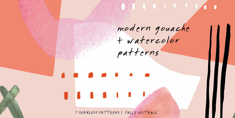Modern Gouache and Watercolor Patterns