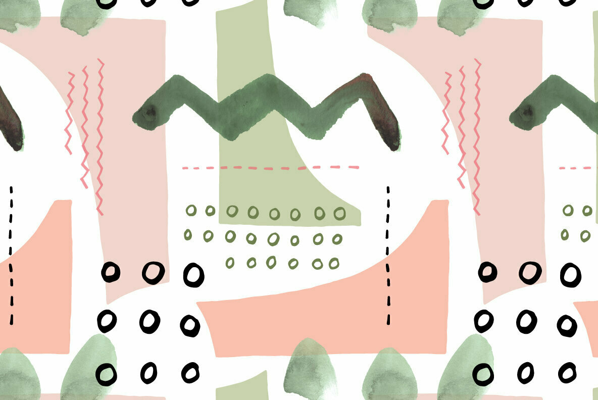 Modern Gouache and Watercolor Patterns Modern Gouache and Watercolor Patterns