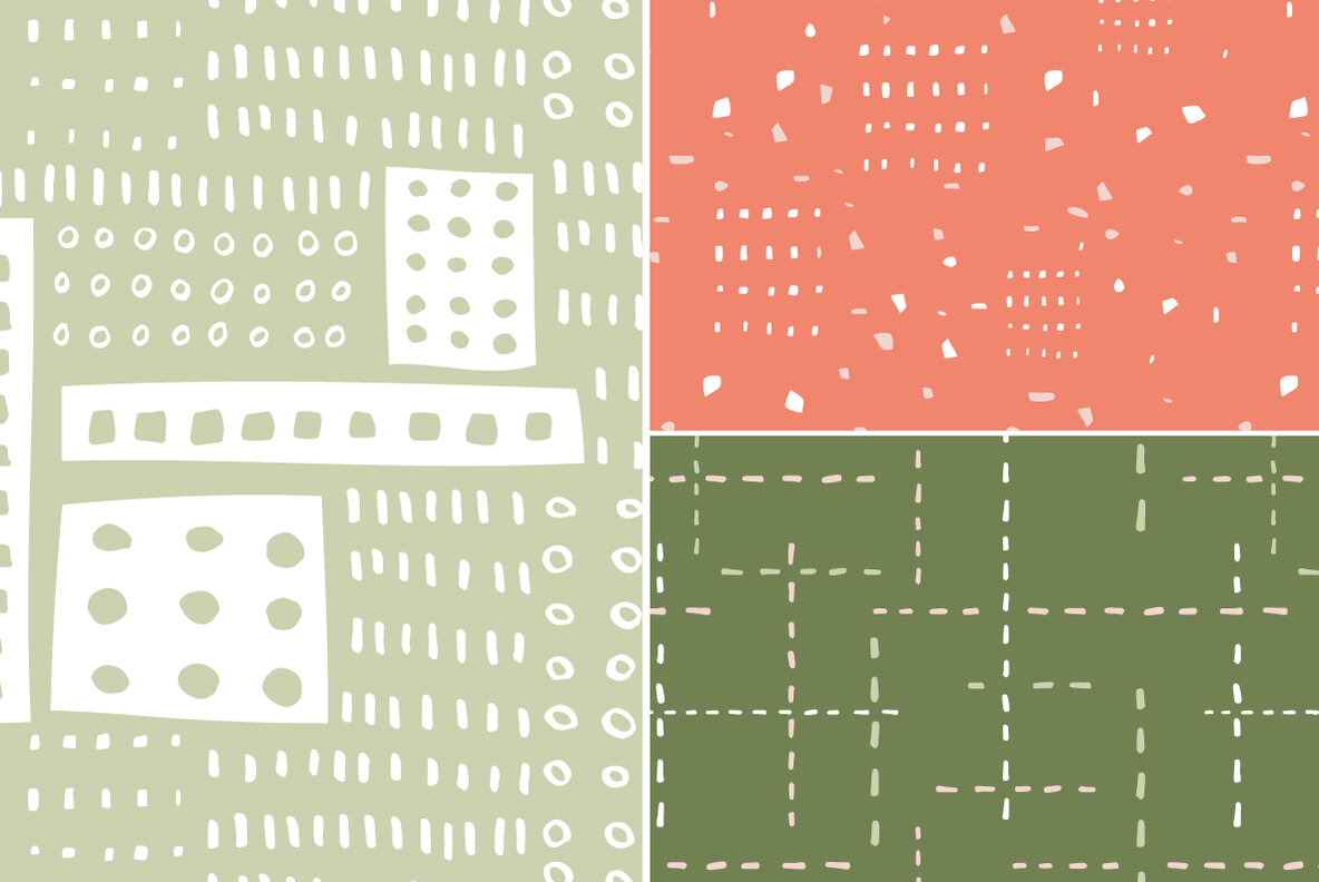 Modern Gouache and Watercolor Patterns Modern Gouache and Watercolor Patterns