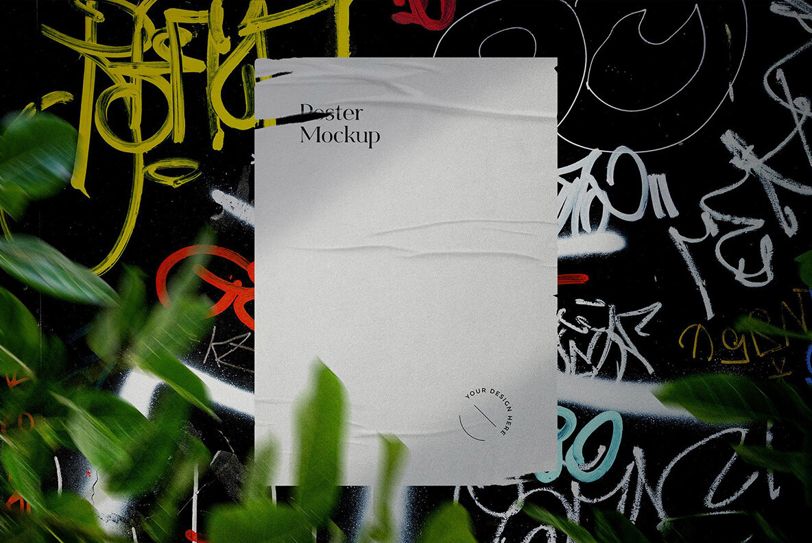 Glued Poster Mockups Bundle Glued Poster Mockups Bundle