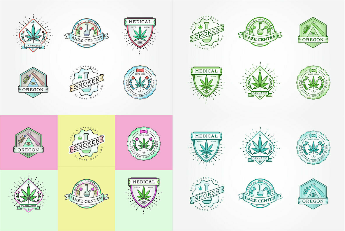 Awesome Cannabis Logotype Templates Awesome Cannabis Logotype Templates