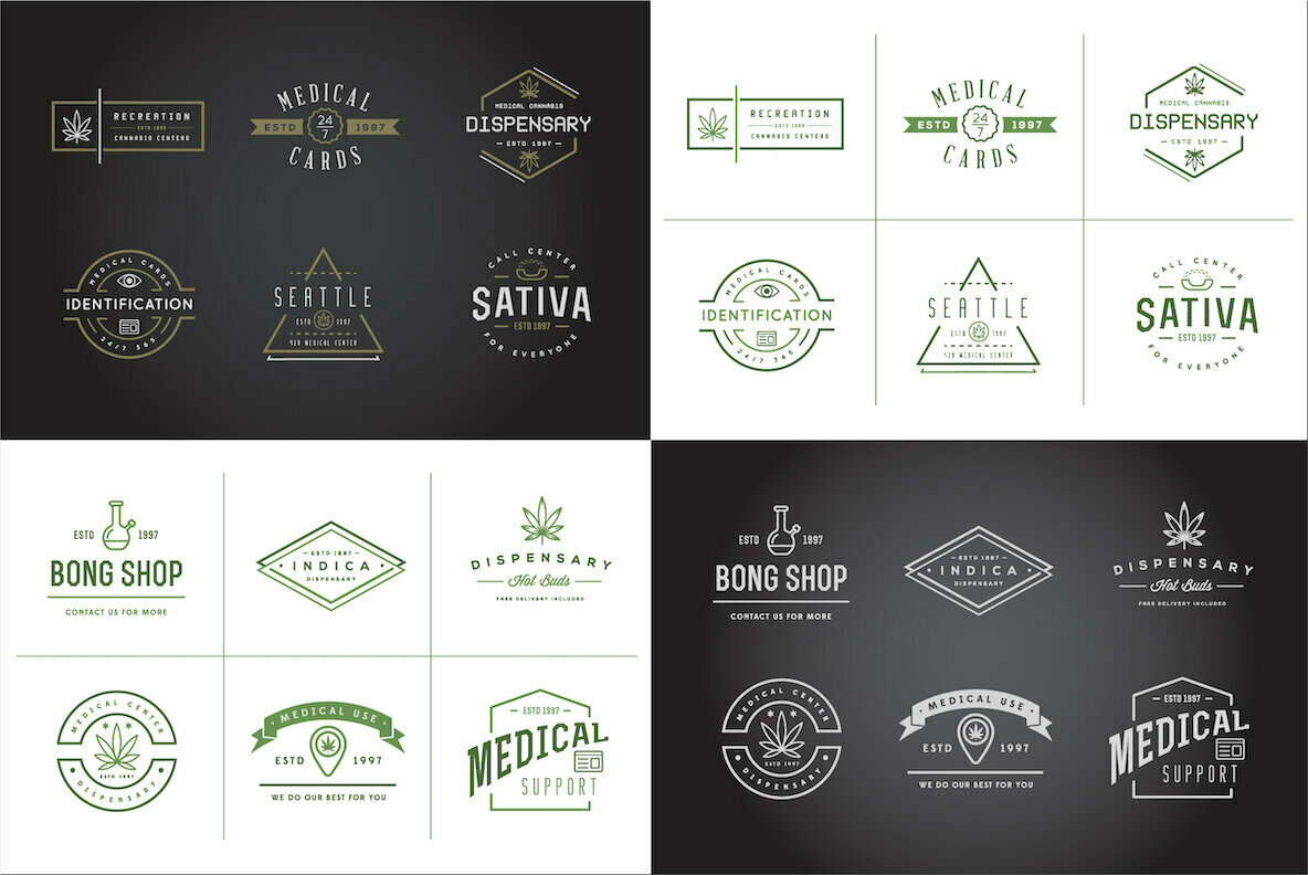Awesome Cannabis Logotype Templates Awesome Cannabis Logotype Templates