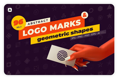 96 Abstract Logo Marks  Geometric Shapes Collection