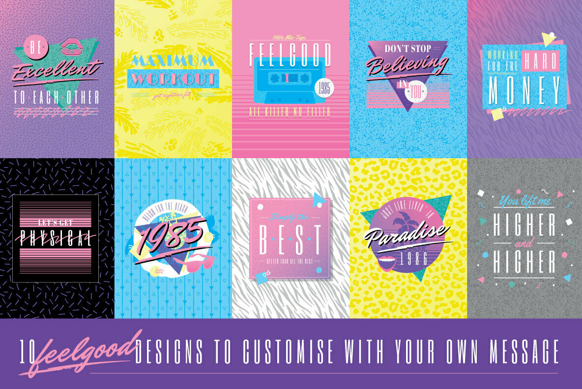 1980s Retro Logos and Slogans 1980s Retro Logos and Slogans