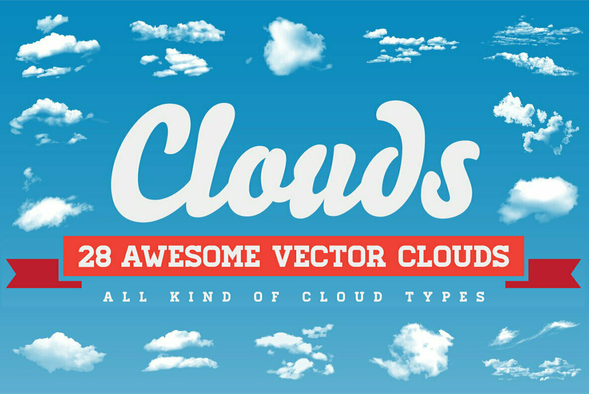 Clouds   28 Vector Clouds All Kind of Cloud Types 1