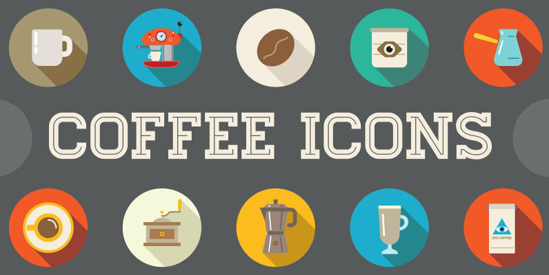 Awesome 27 Flat Vector Coffee Icons